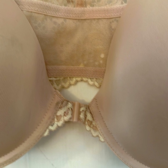 NWT Women’s Maidenform Racerback Smoothing Champagne Colored Lace Bra Size 38C - Picture 5 of 7